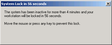 System lock in [nn] seconds