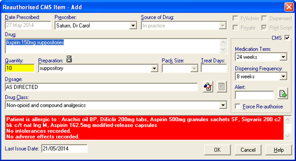 Reauthorised CMS Item - Add