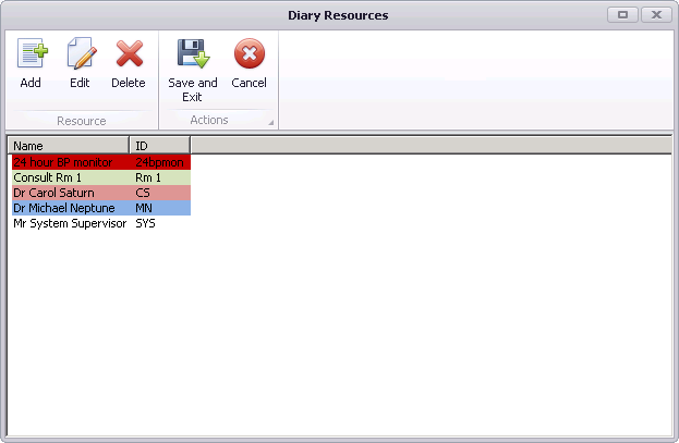 Apps Controller - Patient Diary - Maintenance - Diary Resources