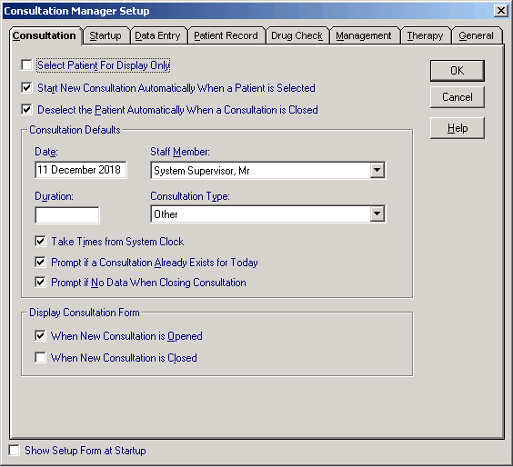 Consultation Manager Example Consultation Manager Setup - Consultation