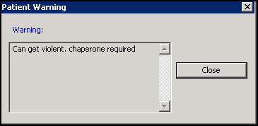 Viewing a Patient Warning