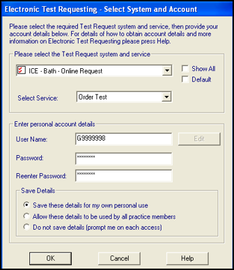 Adding an Electronic Test Request