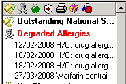 CM PRV Degraded Allergies in Alerts