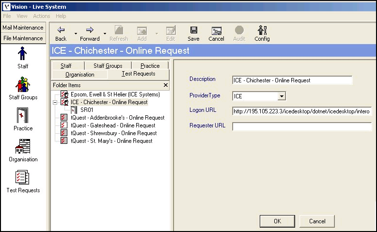 Setting up Electronic Test Request Providers