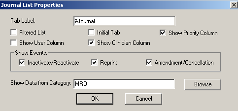 CM PRV Journal List Properties