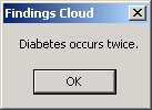 Findings Cloud App - Statistics message