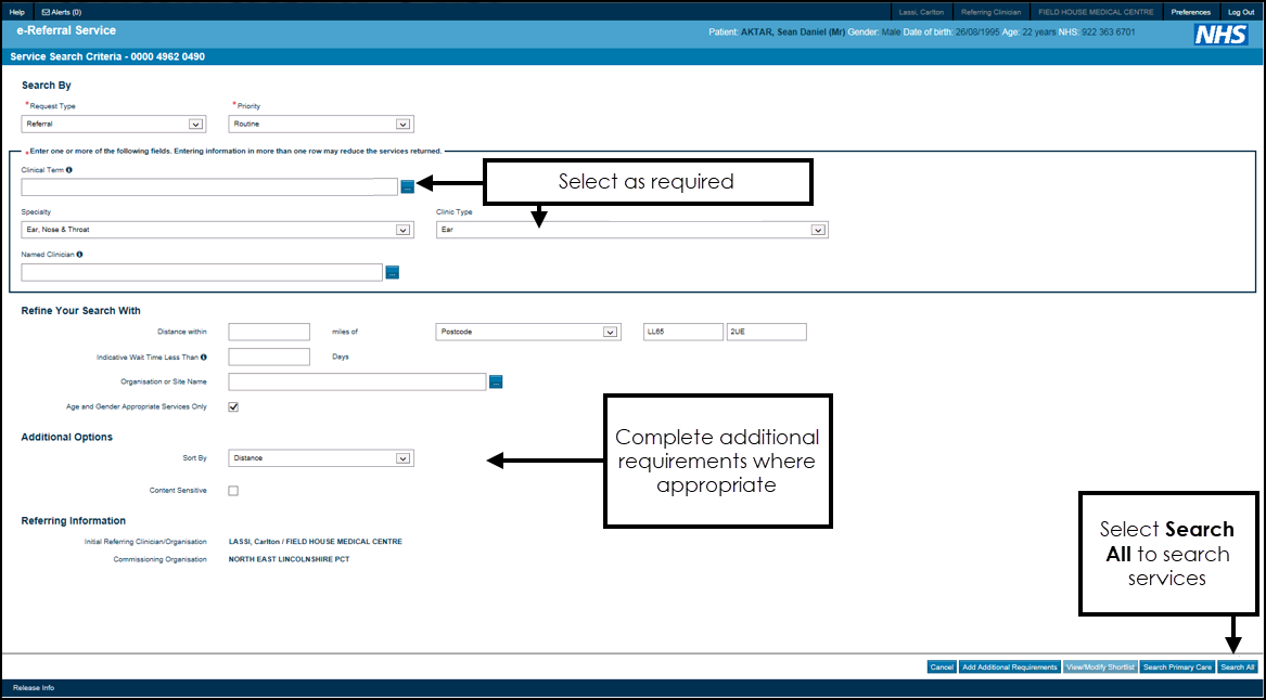 Adding a Referral - England