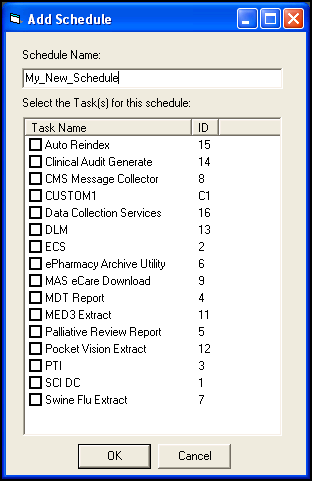 Adding a New Vision Task(s) to the Schedule