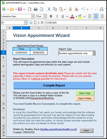 Vision Appointment Wizard