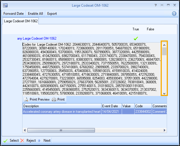Indicator Logic screen