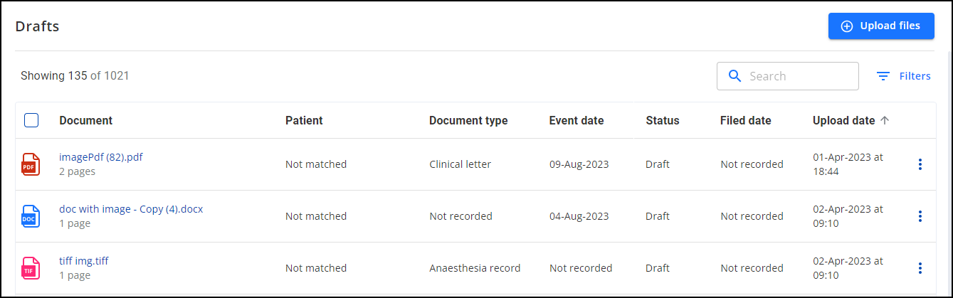 Open Draft File Draft Documents