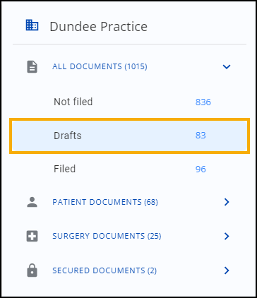 Open Draft File Draft Documents