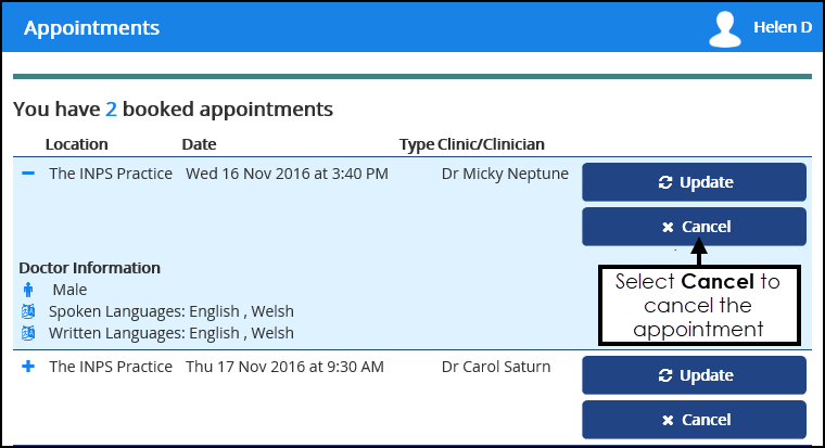 How do I cancel an Appointment?