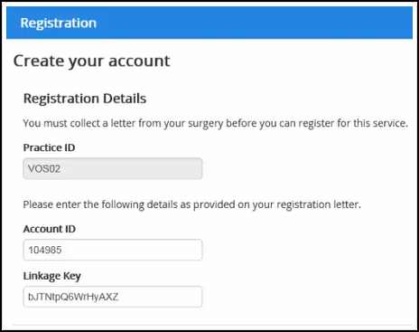 Registration screen image