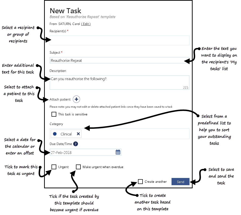 Creating a Task from a Template