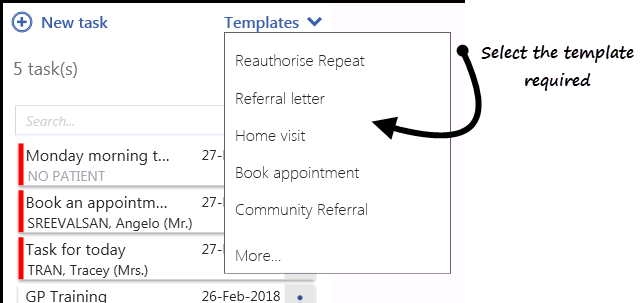 Task Ra Template Creating a Task from a Template