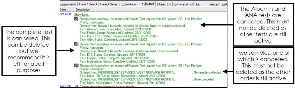 Test Request Images Deleting Electronic Test Requests