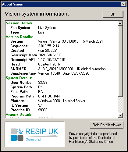 Checking your Current Vision 3 Versions