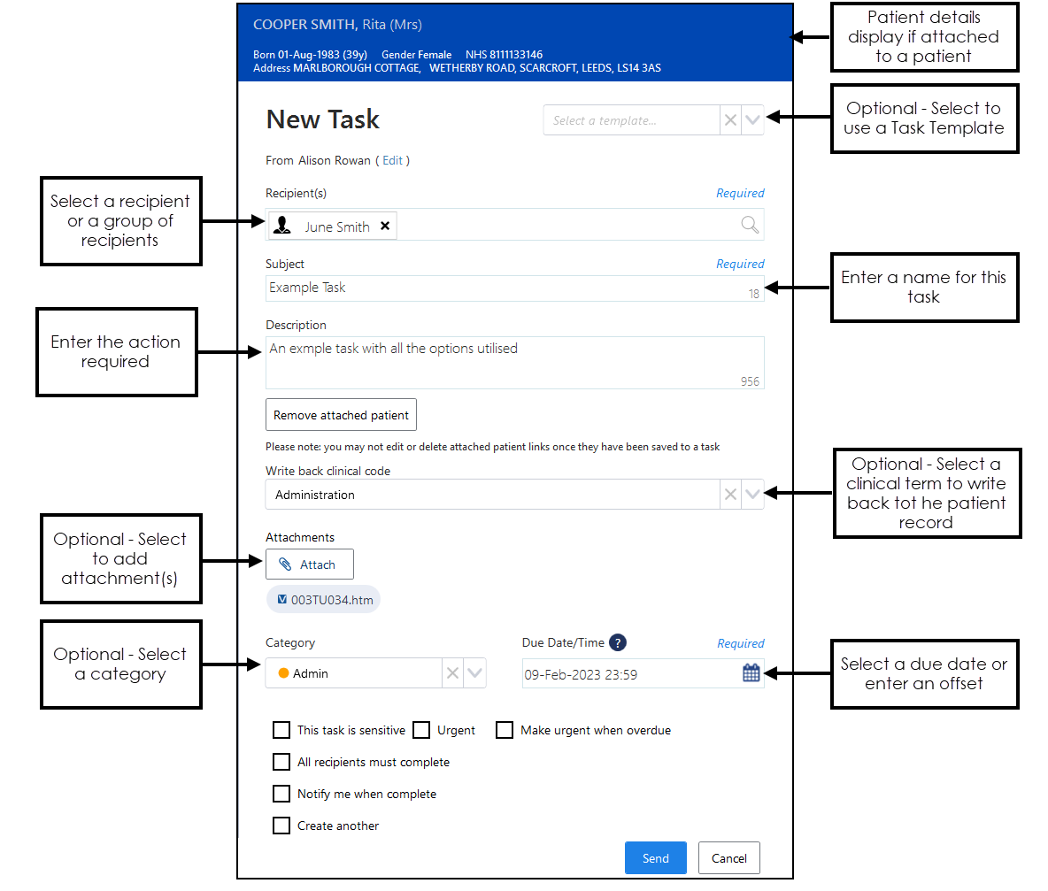 Creating a Task