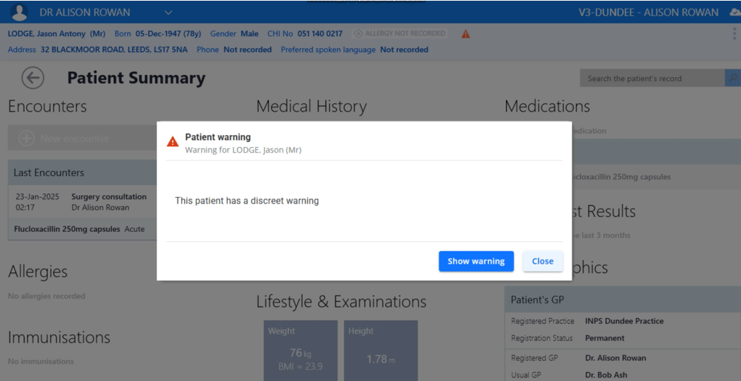 Patient Warnings