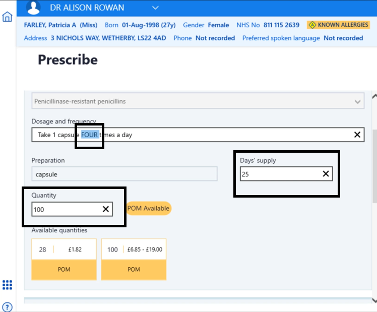 Prescribe Form Enhancements