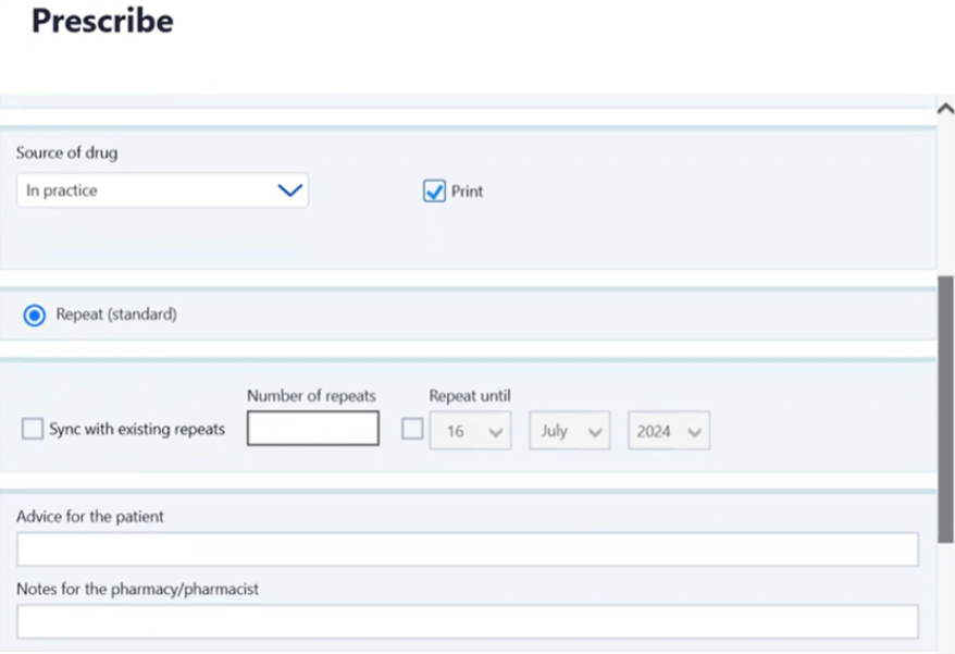 RBAC Prescribing – Acute Items 